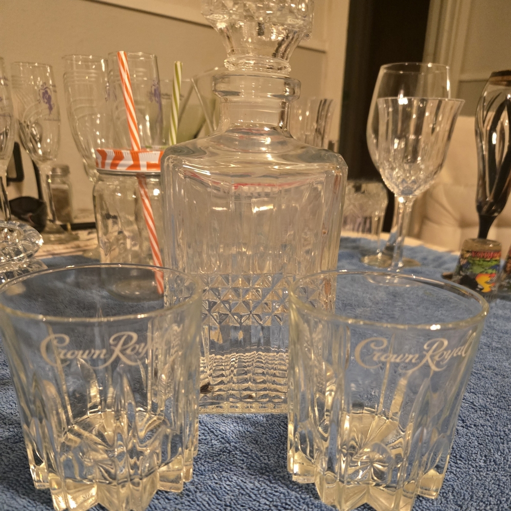 Crystal Decanter Set with Glasses
